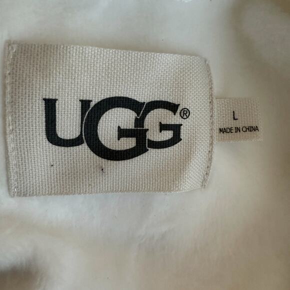 UGG Duffield Robe Womens Large Cream Fleece SOFT Comfort Classic Lux Angel Bath - Picture 3 of 16